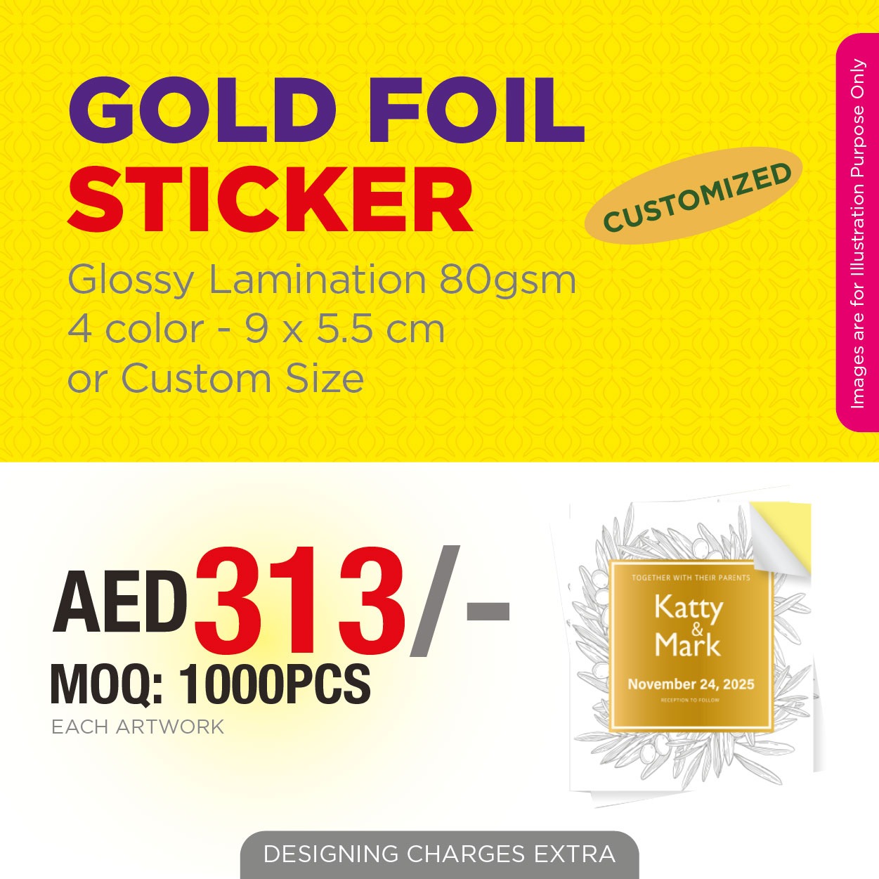 Gold Foil Stickers UAE | Premium Custom Foil Labels